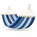 Hamac double en coton à rayures bleu et blanc 250x150 cm