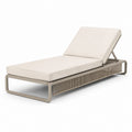 Chaise longue en aluminium et tissu beige pour extérieur