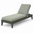 Chaise longue réglable en aluminium et résine tressée vert