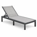 Chaise longue extérieure aluminium et textilène gris