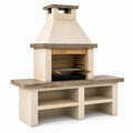 Barbecue en pierre réfractaire avec grille en acier inoxydable