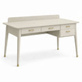 Bureau en bois avec tiroirs blancs 140x60x75 cm