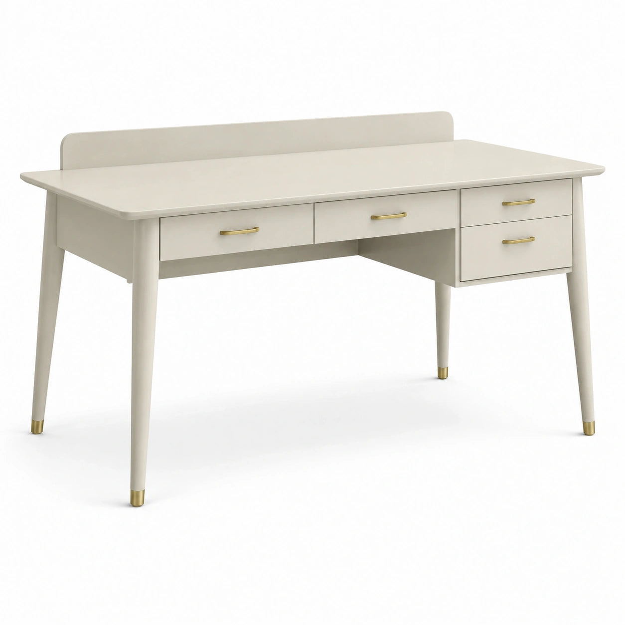 Bureau en bois avec tiroirs blancs 140x60x75 cm
