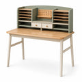 Bureau en bois avec étagères et tiroirs en pin massif