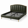Cadre de lit en cuir PU vert avec tête de lit en métal 200x160 cm