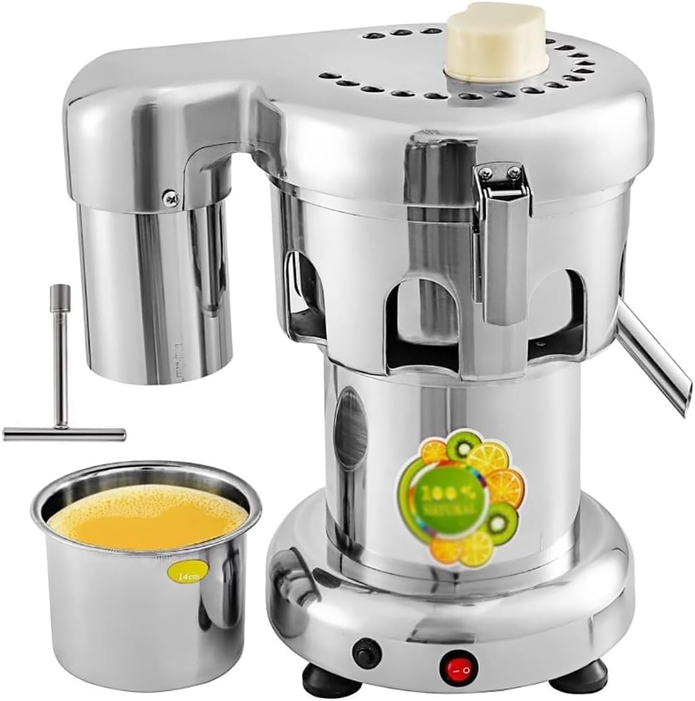 JKJZSALJ Extracteurs de jus à vis simple, Noir, Extracteur De Jus Professionnel - Modèle Industriel Robuste pour Bars À Jus
