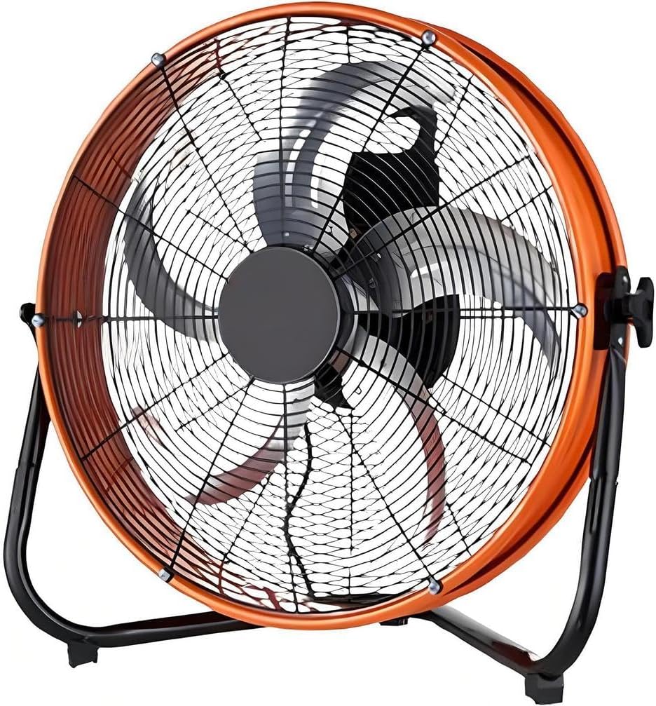 Ventilateur ventilateur sur pied, 61 cm, 24 Pouces, 250 W, Blanc, Industriel à Tambour, sur Pied Haute Vitesse de ( )