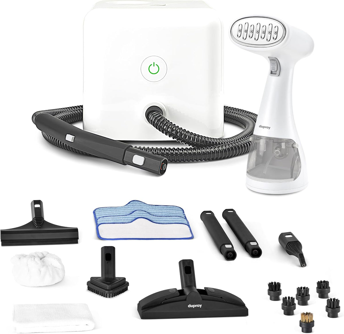 Dupray nettoyeur vapeur, Noir, Neat + Voila! Pack maison & défroisseur vapeur, textiles. Sans produits chimiques