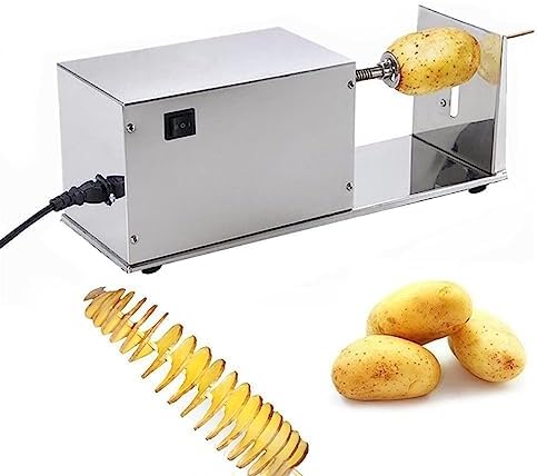 OWOHYG trancheuse électrique, Argenté, À Pommes De Terre, Coupe-Spirales en Acier Inoxydable, Machine À Frites Automatique pour Fruits Et Légumes