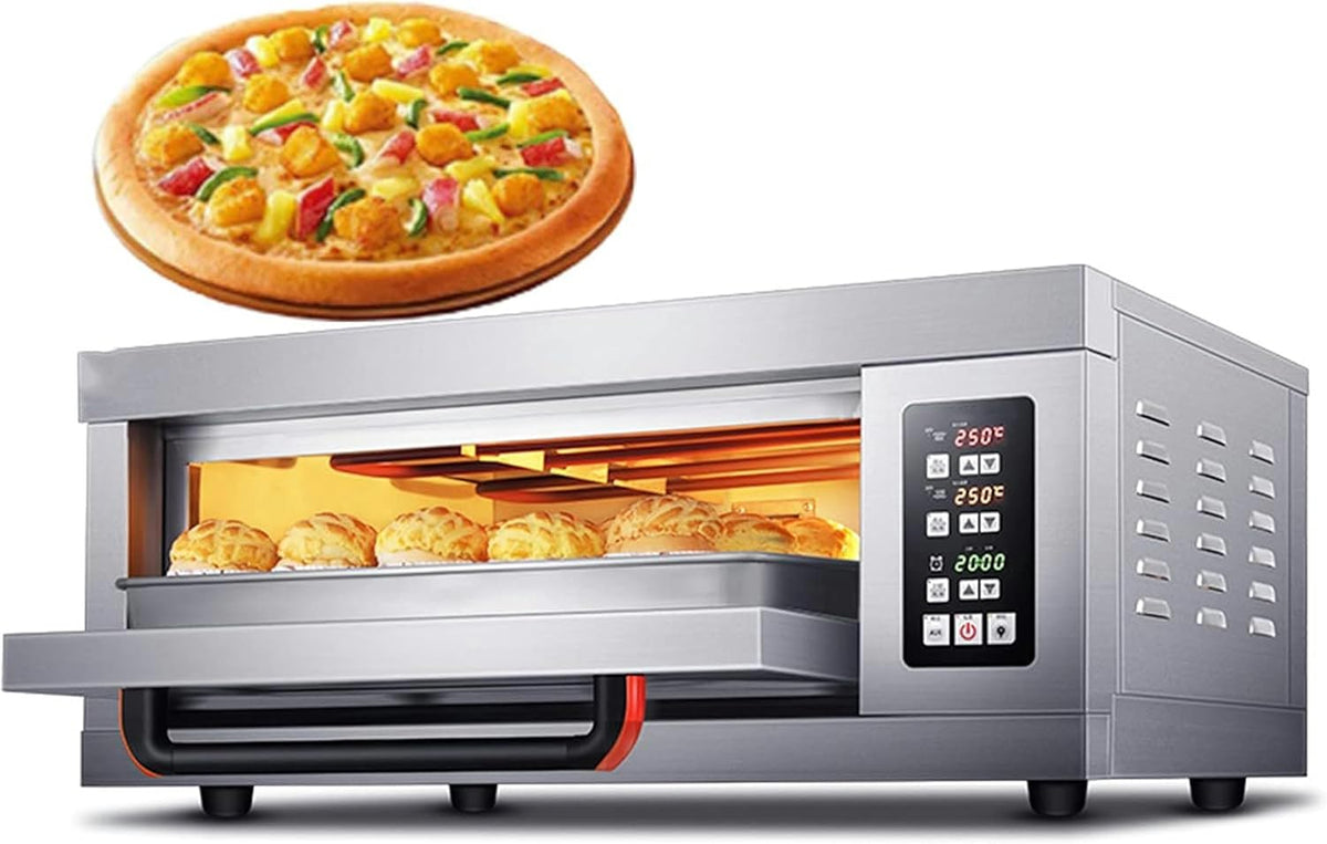 XSDAJSD four à pizza, 99 x 174 x 40 cm, 3200 W, 220 V, 200 W, acier inoxydable, Argenté, professionnel de comptoir
