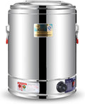 WOTZOV fontaine à eau, 80 L, 20 L, acier inoxydable de haute qualité (mousse de polyuréthane), Argenté, Chaude Électrique Professionnelle