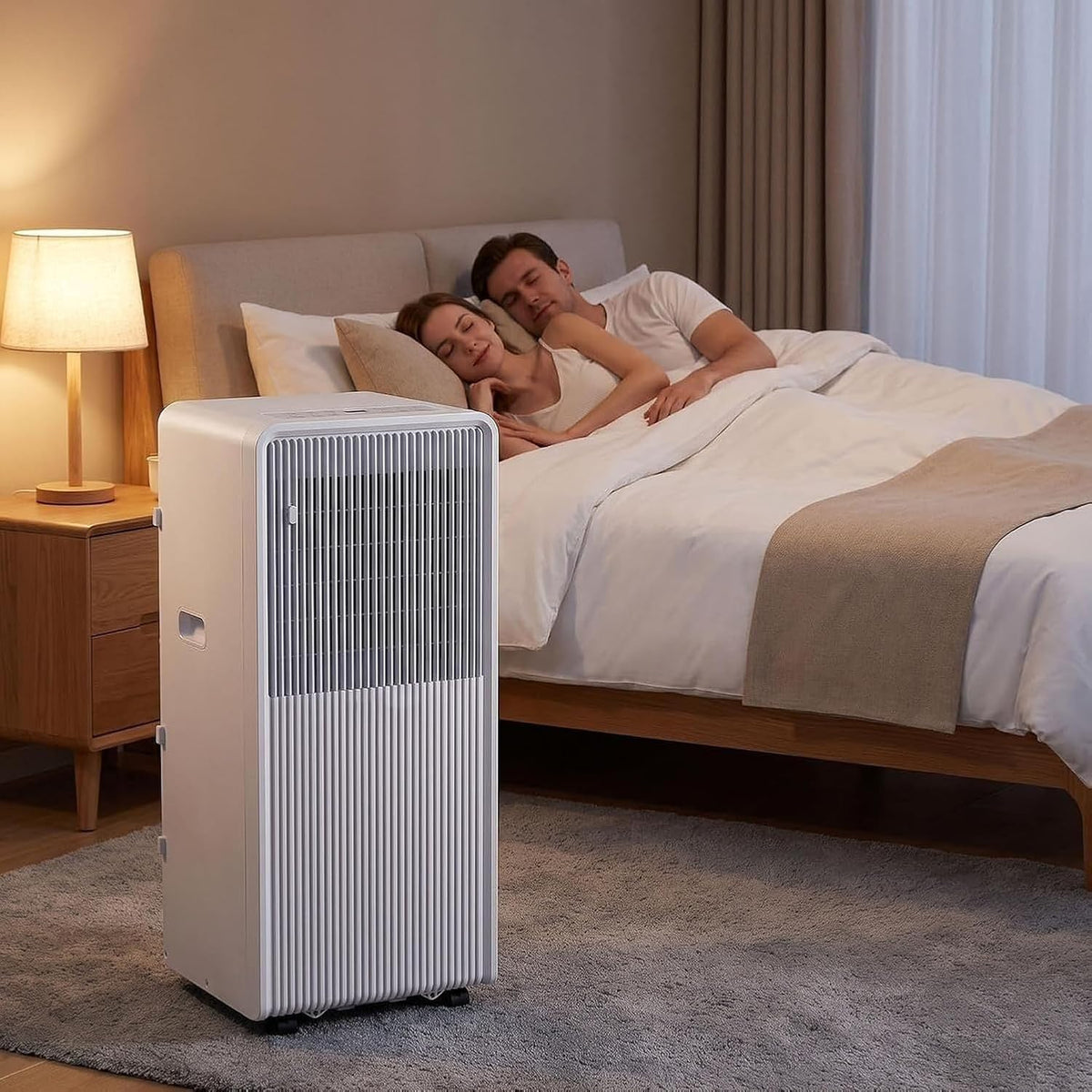 climatiseur portable Wuufake, 12000 BTU, 48 dB, 11000 Btu, Blanc, Silencieux avec Télécommande et Kit Fenêtre