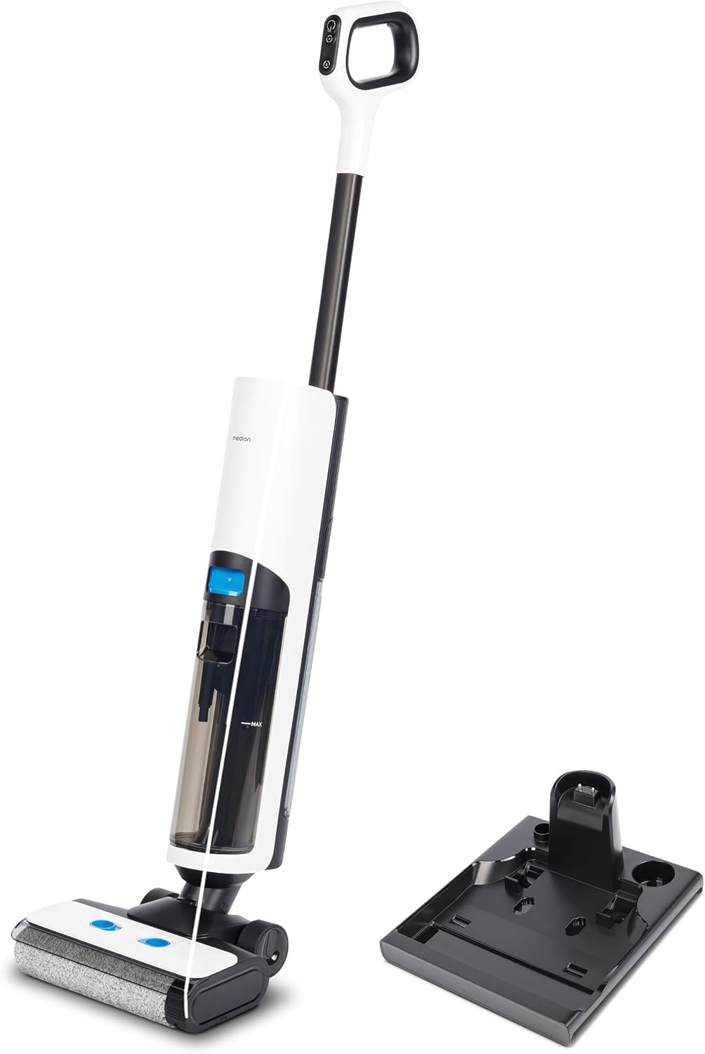 MEDION aspirateur eau et poussière, Noir, H30 Nettoyeur de sols durs avec Fonction d'aspiration (2en1, sans Fil