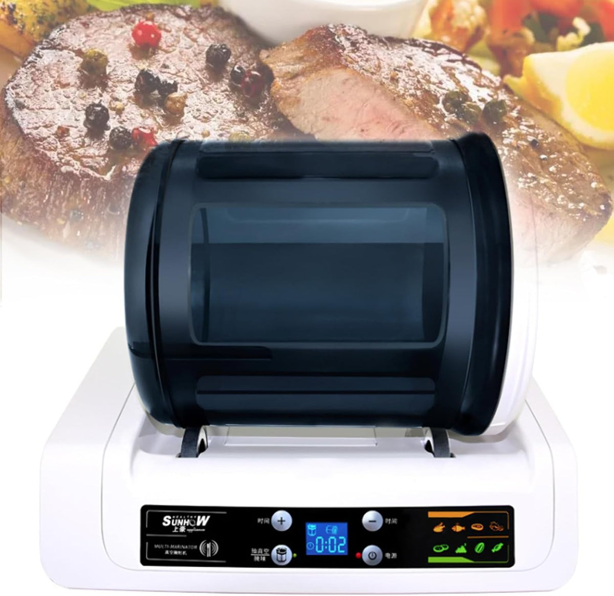 ZXSYYDS Appareils de mise sous vide, 7 L, transparent et respectueux de l'environnement., Noir, Marinateur à Viande Commercial