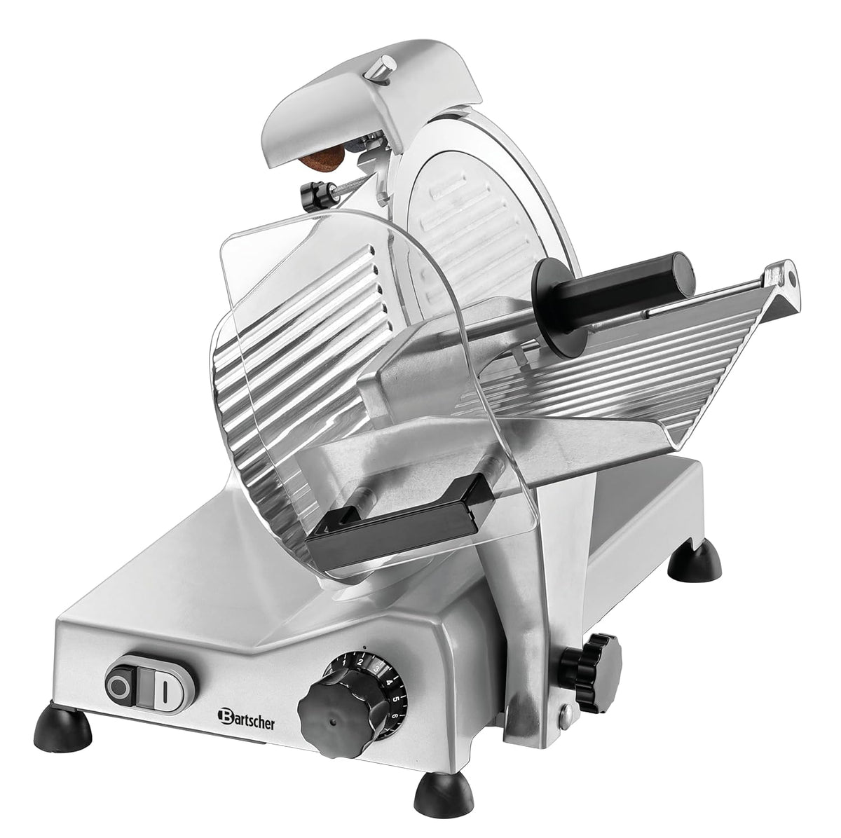 Bartscher trancheuse électrique, 0,13 kW, 230 V, Aluminium, Plexiglas, Plastique, Noir, Trancheuse Professionnelle 220
