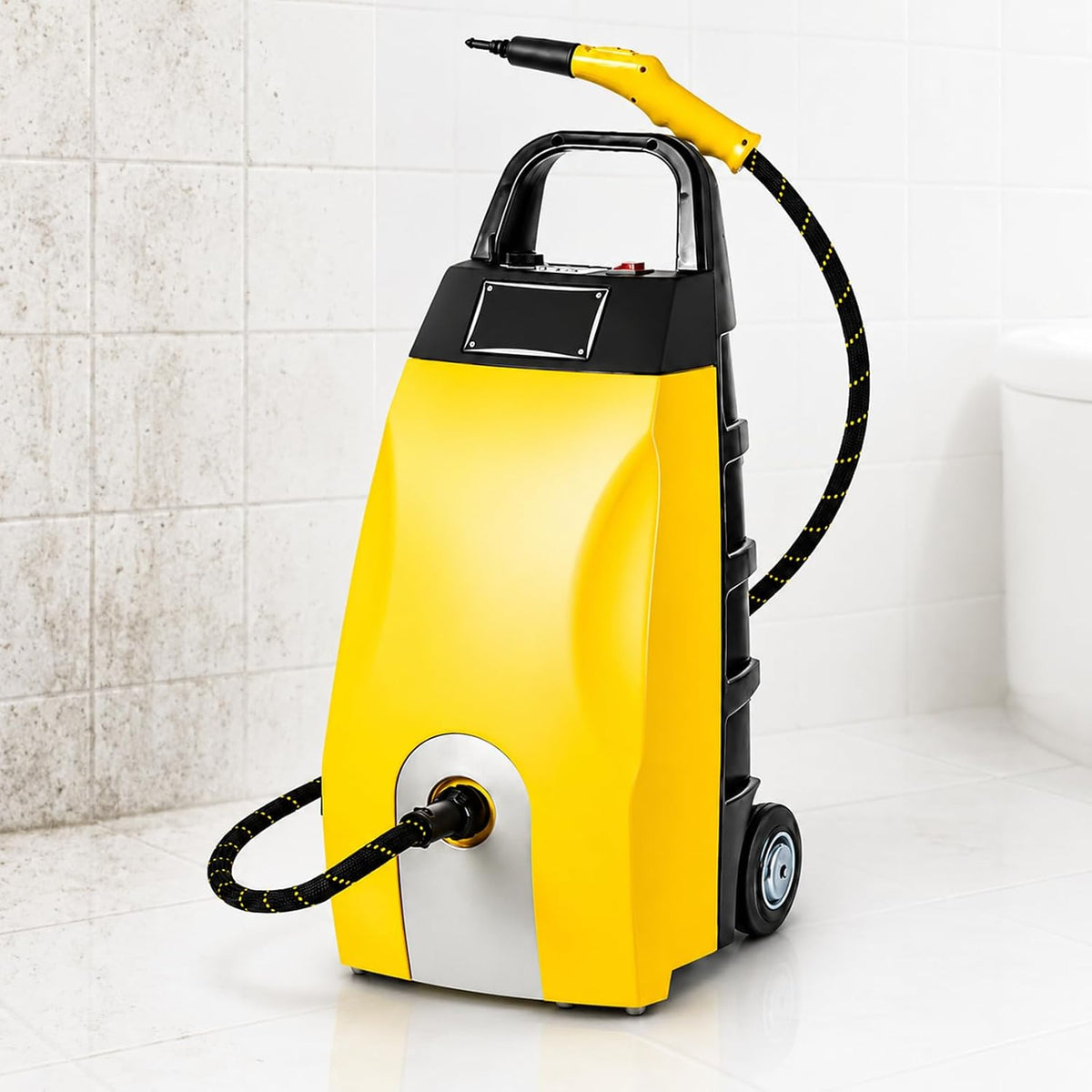 FgdVrelnor nettoyeur vapeur, 75 x 30 x 35 cm, 3000 W, 220 V/50Hz, 3,5 L, 5 Bar, Jaune, Puissant Professionnel