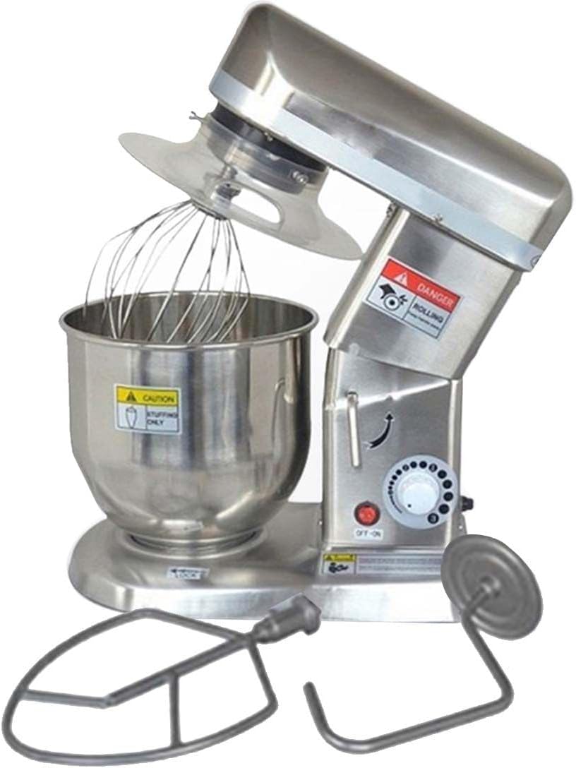 QUSYZD robot pâtissier, 300 W, 500 W, 5l, Argenté, Professionnel, Robot sur Socle en Acier Inoxydable avec Crochet pétrisseur