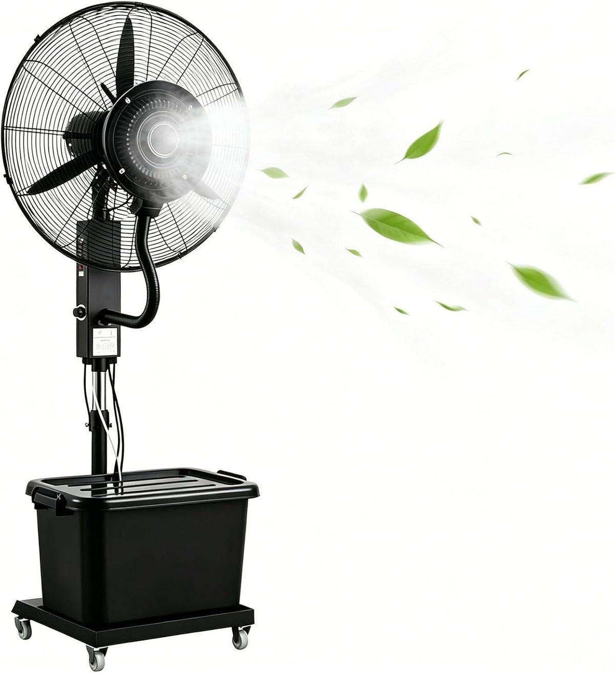 Preferspace Ventilateurs sur pied, 42 L, 200 cm, 81 cm, Blanc, Ventilateur Brumisateur Industriel Haute Vitesse