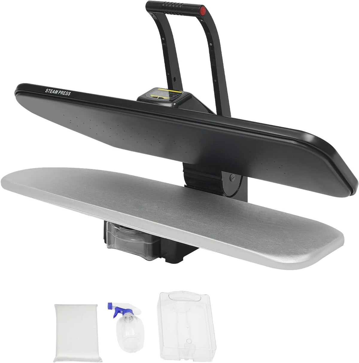 ROGONPDK presse à repasser, 91,5 × 54 × 22 cm., 1600 W., fer, aluminium, ABS, blanc/noir., Presse à vapeur 1600 W