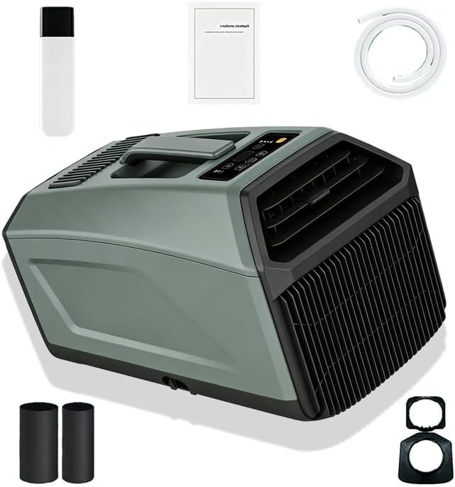 Efficieran climatiseur portable, 28 × 51 × 30 cm / 11 × 20 × 11,8 po, 36–49 dB, 5000 BTU, 400 W, 36 dB, Blanc, pour Camping Tente