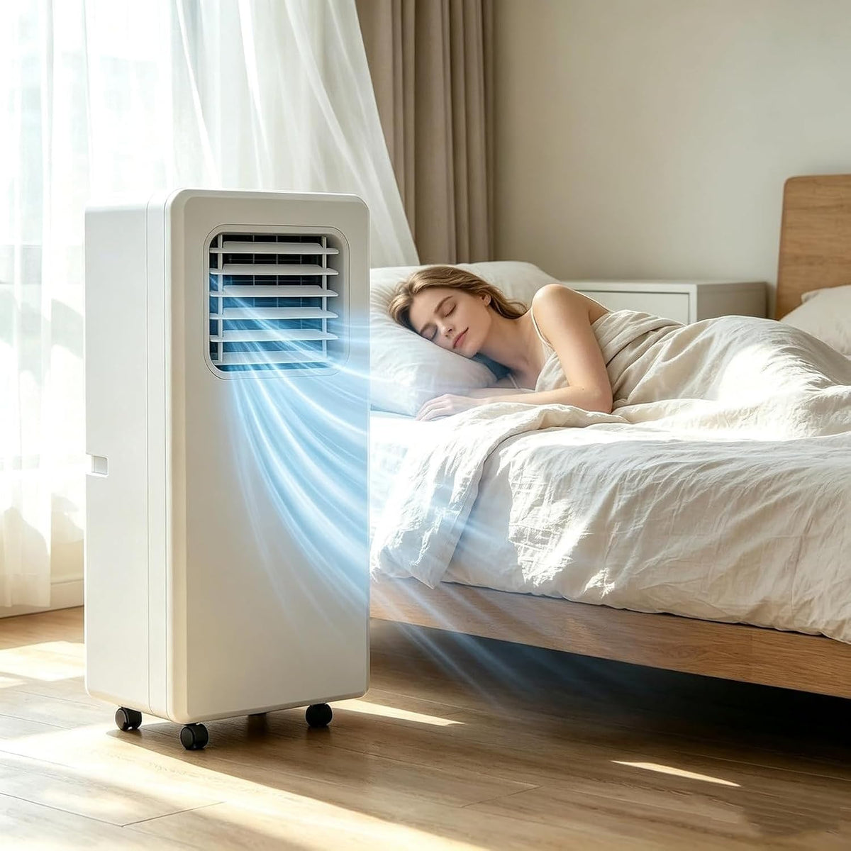 climatiseur portable QINLIGAO, 12000 BTU, 10000btu, Blanc, Climatiseur Mobile Autonome sans Unité Extérieure