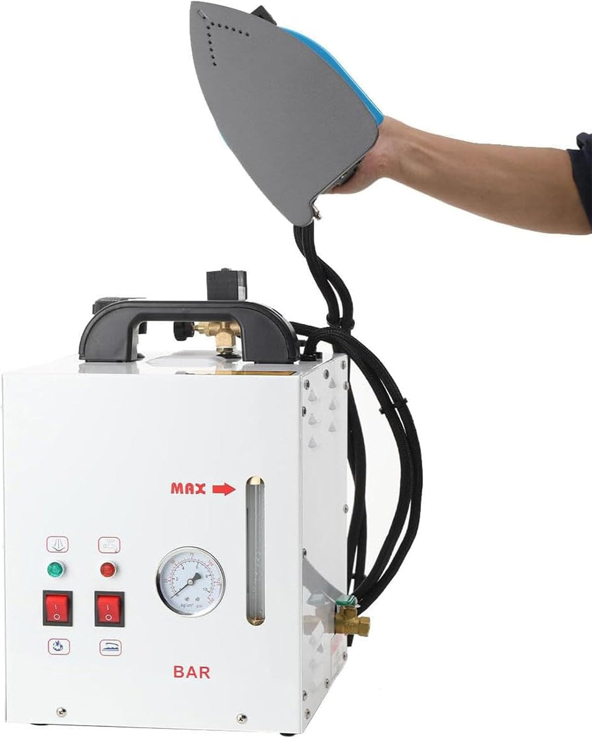 GIZMIT groupe électrogène, 25 x 29 x 37 cm, 4 litres, 900 W, 1600 W, Noir, Fer à Repasser et Station de Repassage Professionnel avec générateur Vapeur