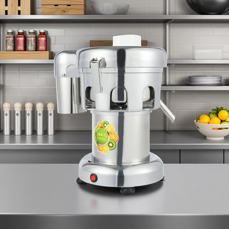 IYUESQ centrifugeuse, 340 × 360 × 270 mm, 370 W, Acier inoxydable, Argenté, Extracteur de jus centrifuge Professionnel