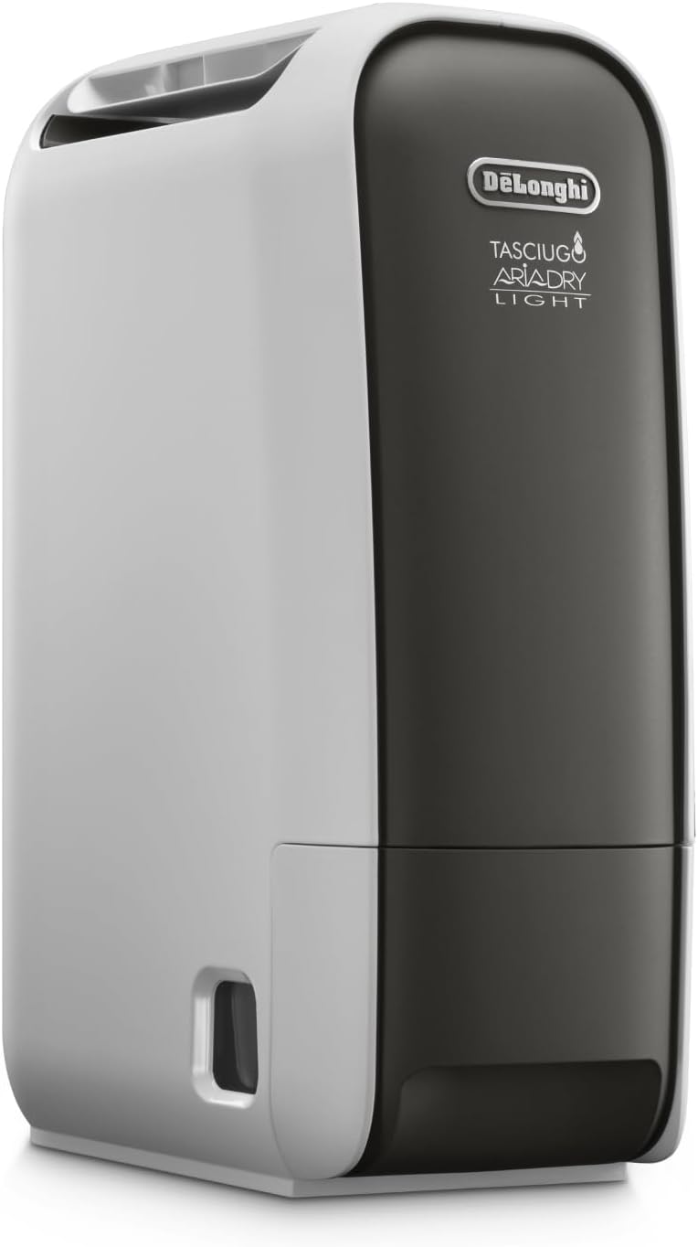De'Longhi déshumidificateur, 6 L, Gris, Tasciugo AriaDry Light - Portable pour la Maison, Zéolite et Ioniseur