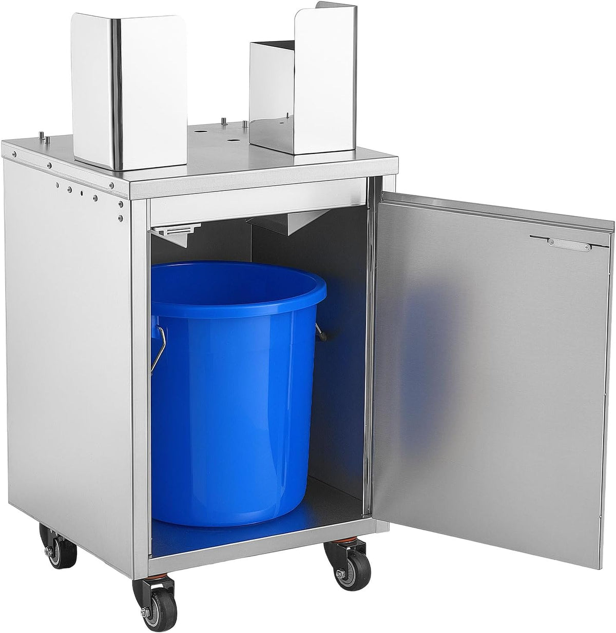 VEVOR presse-agrumes, Argenté/Orange, Chariot pour Presse Agrumes en Inox Meuble Bas Mobile Presse Orange