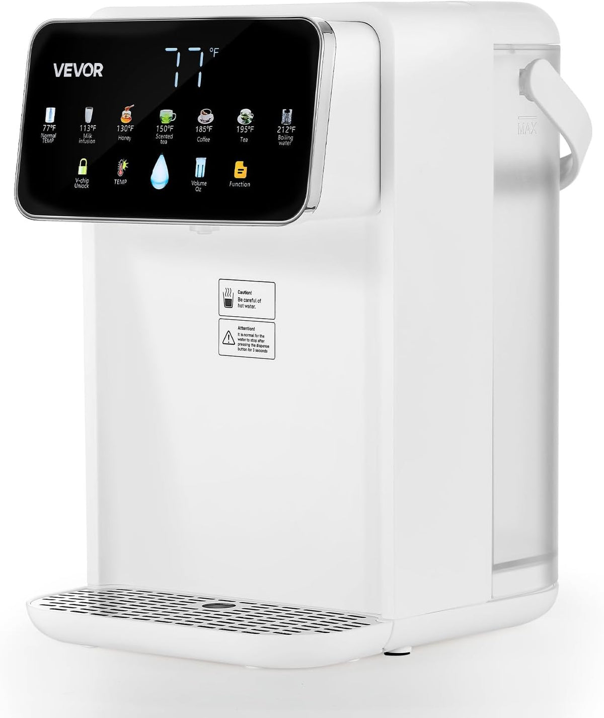 VEVOR distributeur d'eau chaude, YQ-JT2., 240 x 204 x 300 mm., 3,45 g, Noir, instantanée, réservoir d'eau amovible