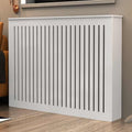 armoire Étagère, Gris, de meuble de couverture de radiateur, d' de chauffage à lattes verticales, couverture avant de chauffage de plinthe