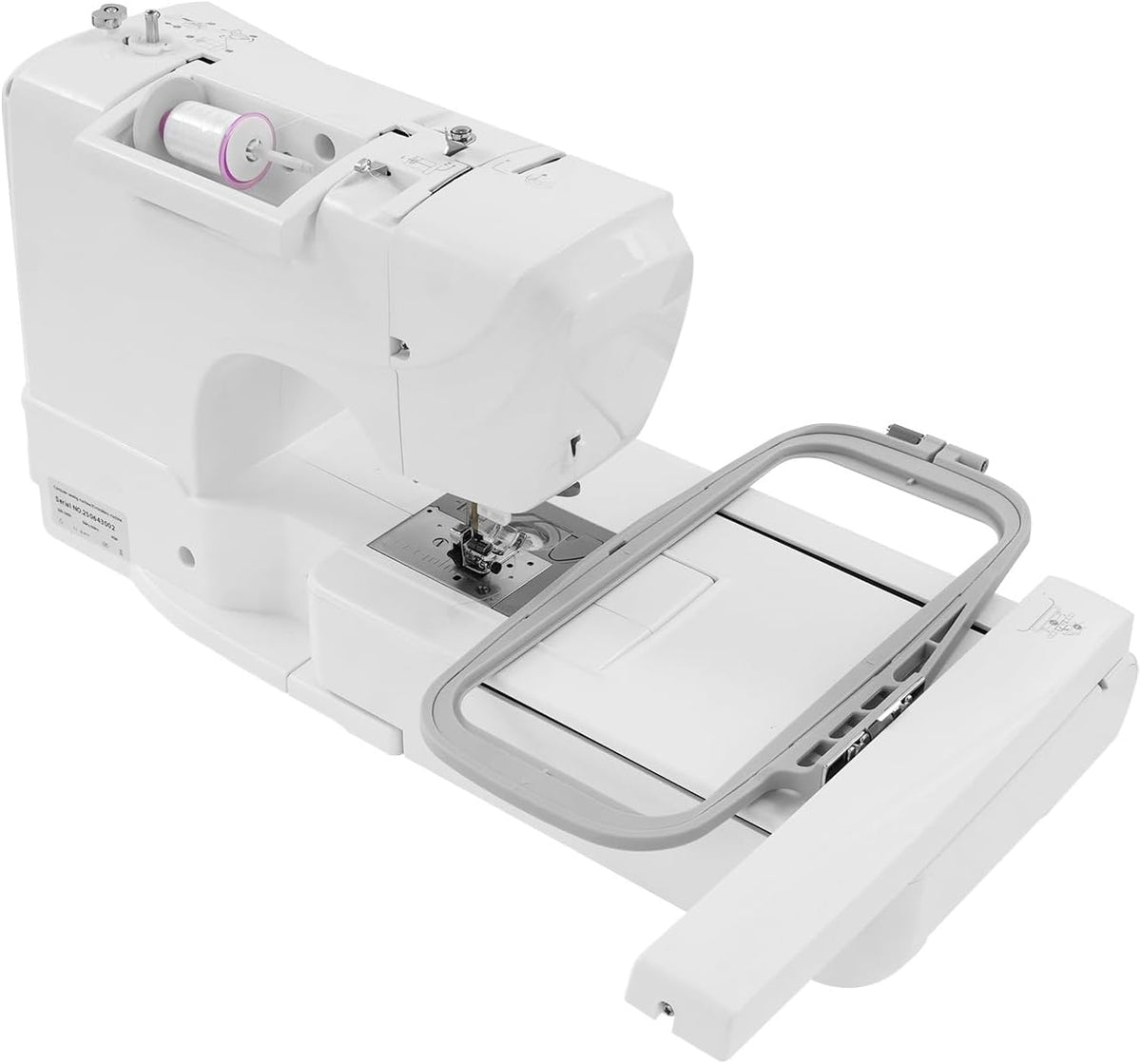 MELAQULY machine à broder, 45 W, 100-240 V, 50/60 Hz., 7 pouces, 100 x 235 mm, alliage d'aluminium, plastique technique, blanc