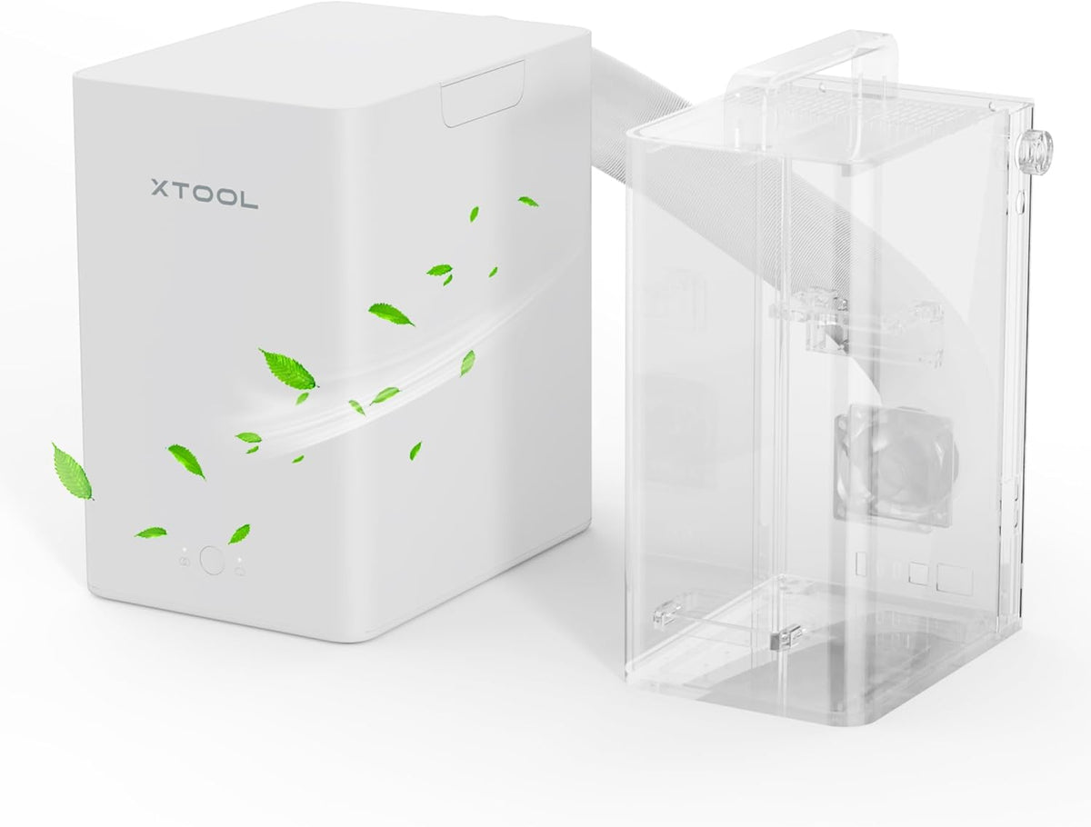xTool purificateur d'air, Blanc, pour Fumées de Bureau pour M2 et F2, Extracteur de Fumée Portable avec Filtration à 3 Couches