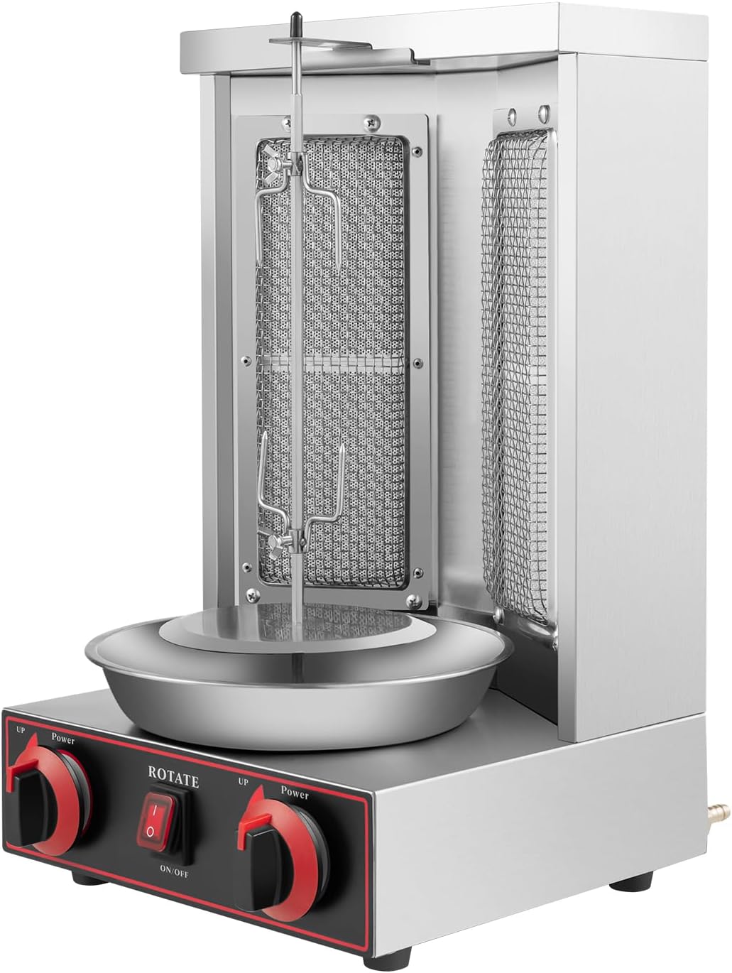 BZYFJB Grills électriques, 3000 W, 220 V, Argenté, Barbecue professionnel avec rôtisserie, Fonctionne au GPL ( ) pour griller du poulet