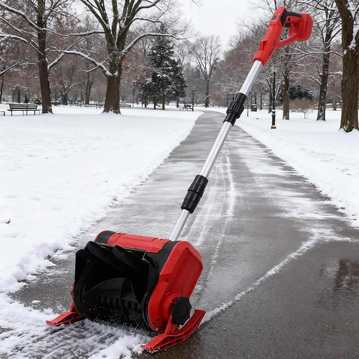 ORIDLECTAL batterie, 1200 W, 20 V, 4,0 Ah, 32 cm, Noir, Fraise à Neige, Pelle a Neige Electrique, Déneigement pour Escaliers