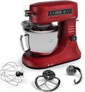 KLARSTEIN robot de cuisine, 29 x 37 x 39 cm (LxHxP), poids : 7 kg., 1600 W, 5 L, 72 dB, Argenté/Rouge, Chiara multifonctions