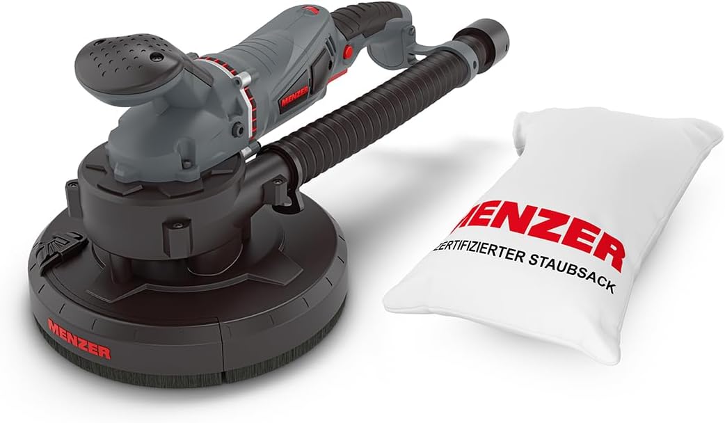 MENZER Ponceuses à disque, Noir, Ponceuse à Plâtre TBS 225 AV + Disques Abrasifs Inclus, Système d'Aspiration Intégré