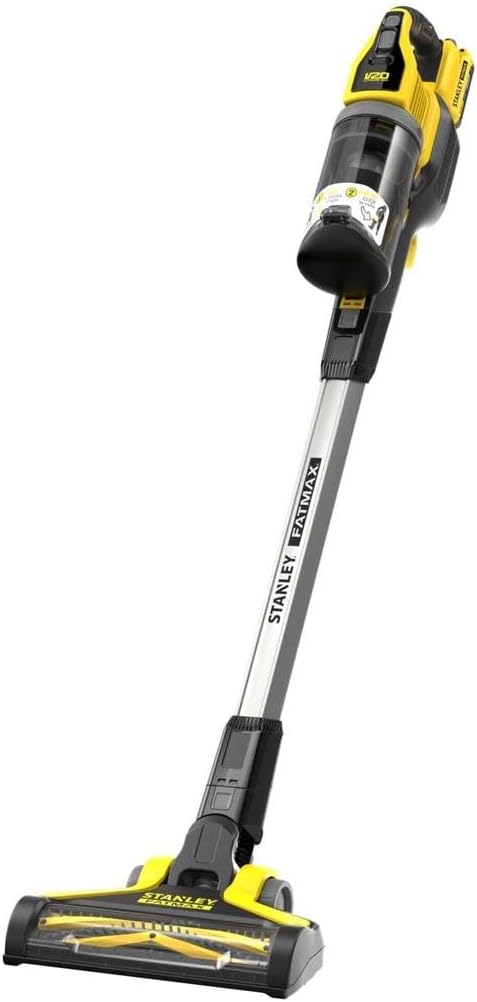 STANLEY Aspirateurs balais et balais électriques, 18 V, 2,0 Ah, Noir, SFMCVS001D1 Aspirateur vertical à chargement sans fil à batterie
