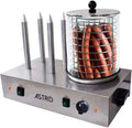 Astro Appareils à hot dog, 2 x 300, 200 mm, Noir, Machine à Hot Dog Professionnelle - 4 Plots - W - Cylindre Ø