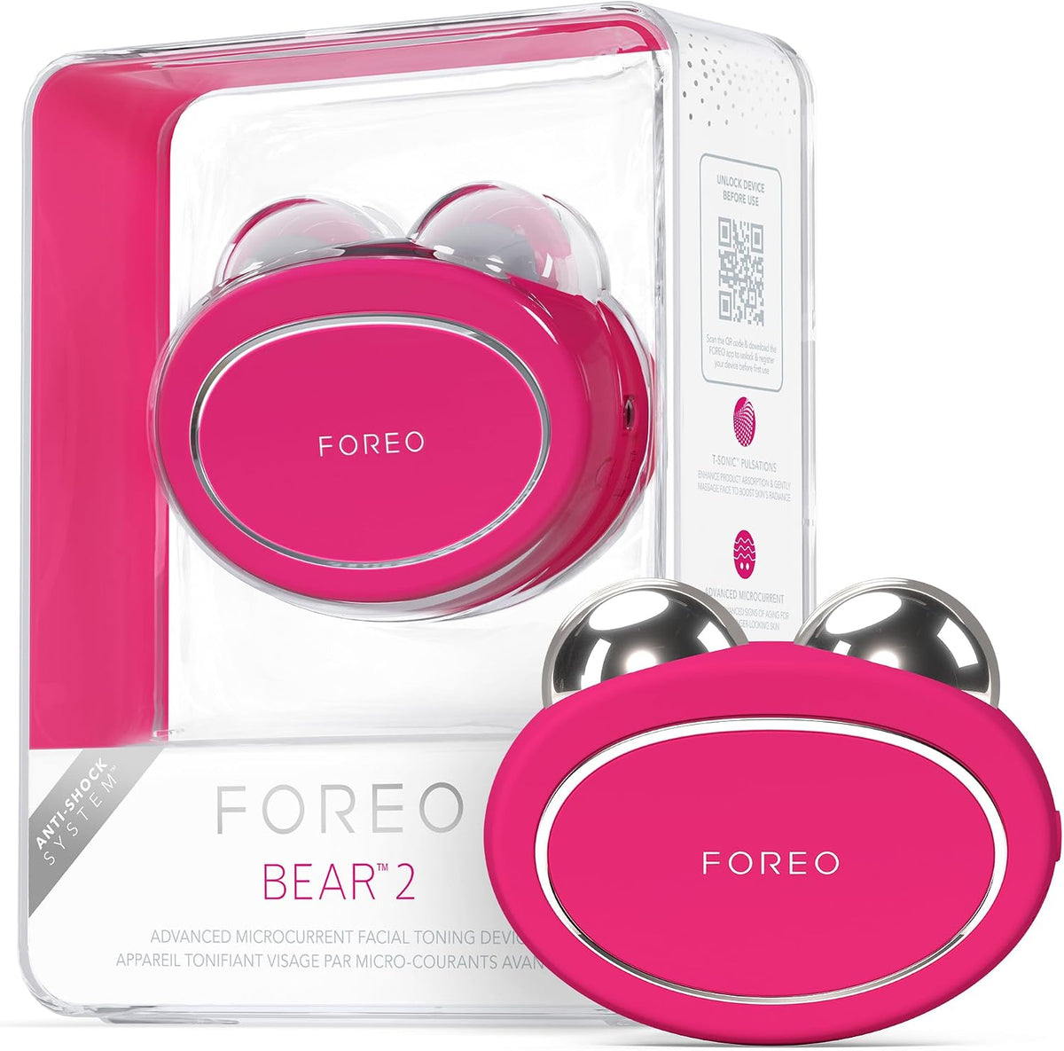 FOREO Appareils de tonification pour le visage, Noir, modeler - Non invasif - Fuchsia