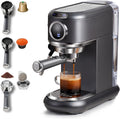 Cafelffe machine à café, 1,1 l, Noir/Argenté, MK-601F 4 en 1, compatible avec Nes Original, ESE et café moulu