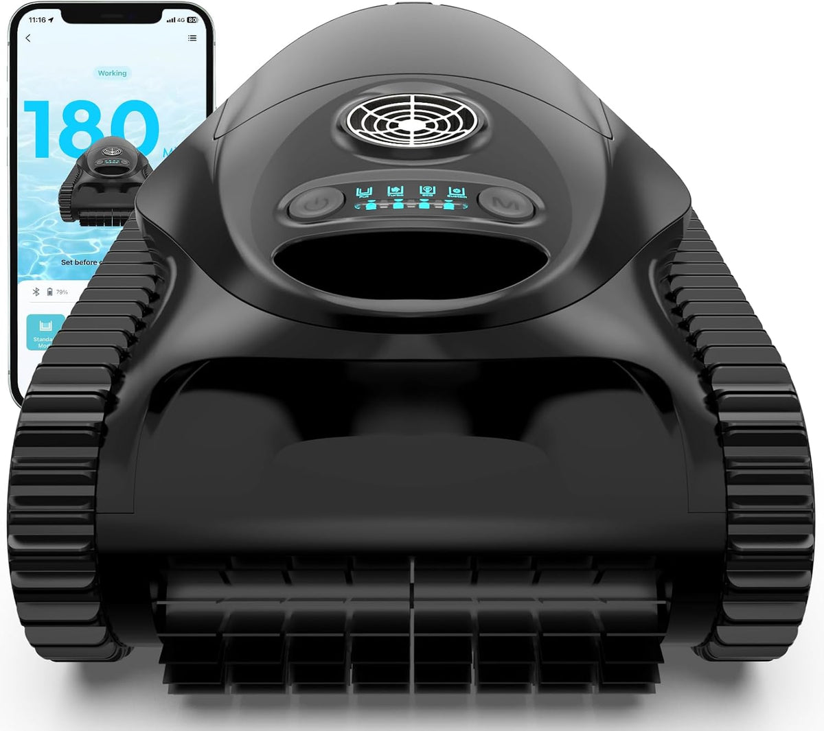 BRINBO Systèmes de nettoyage automatique, 150 m, Noir, (Upgrade 2026) C1 Robot Piscine Fond et Parois, Ligne d'eau