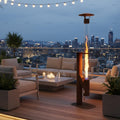 PakketPanda Appareils de chauffage extérieur, 183 cm, Argenté, Poêle à granulés, Colonne de feu, Chauffage de terrasse