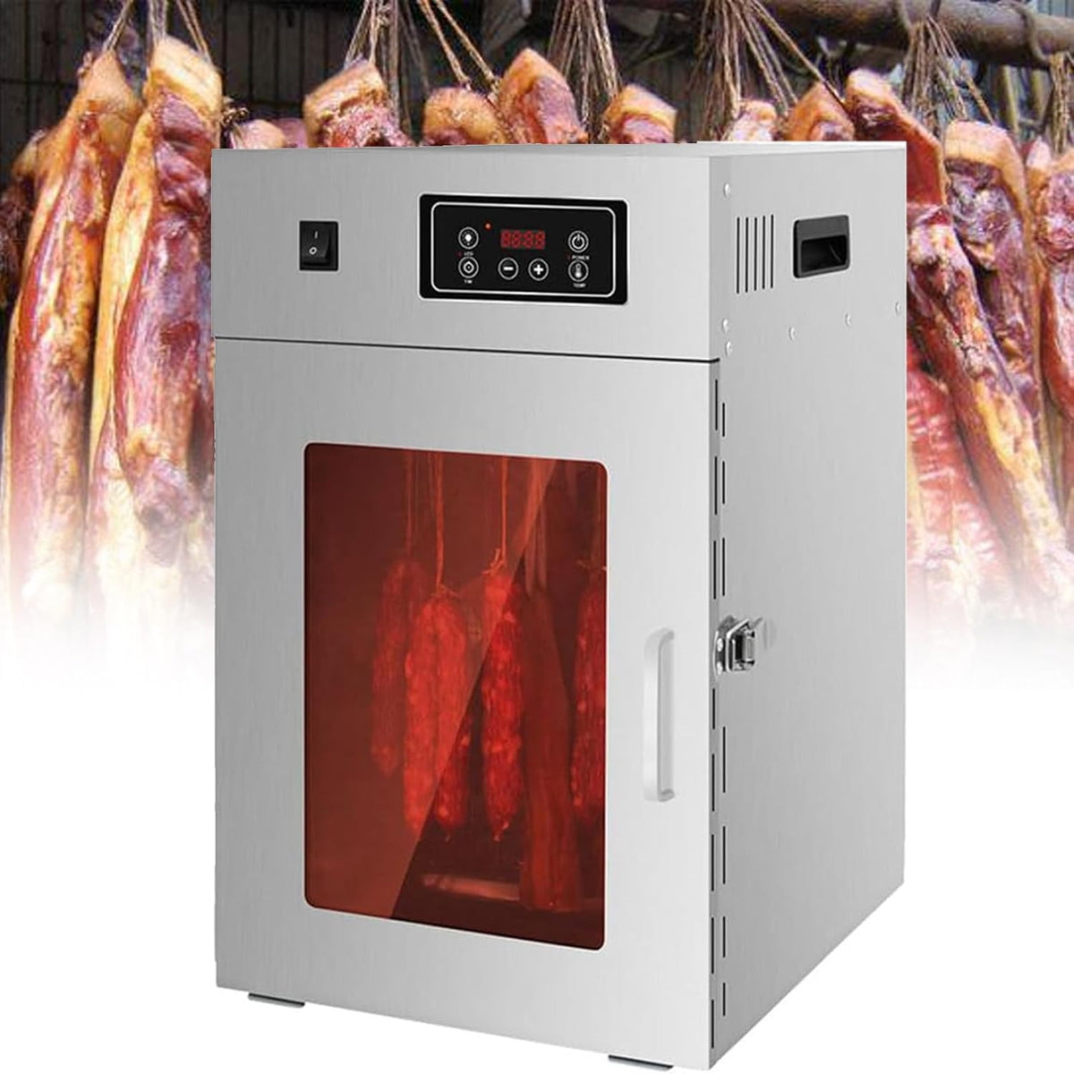 DPQYJPP déshydrateur alimentaire, 500*450*640 mm, 800 W, 220 V., Argenté, Séchoir Alimentaire Commercial Rotatif 360°