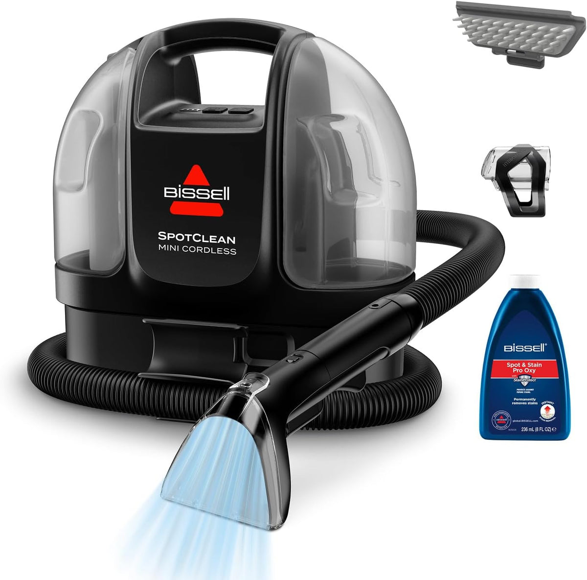 canapé Bissell, Gris, SpotClean Mini Shampouineuse sans Fil 40651, Nettoyeur tapis portable, idéal pour nettoyages rapides