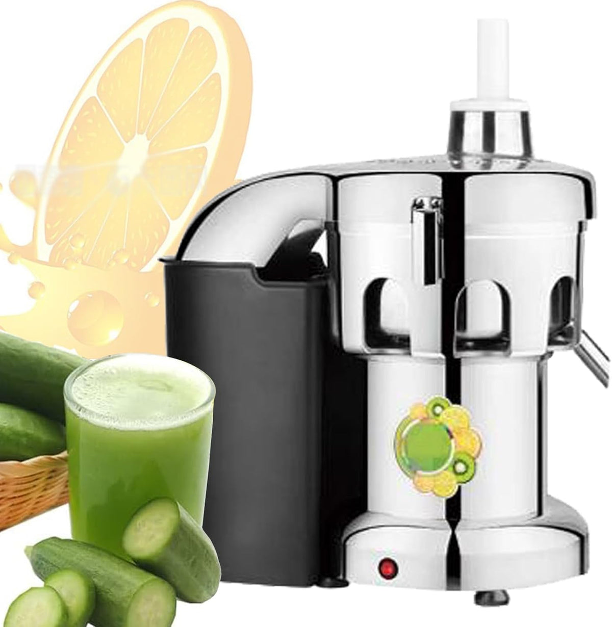 HTTGDGDH centrifugeuse, Noir, Extracteur de jus Professionnel avec bac à Marc, Moteur Silencieux Facile à Nettoyer