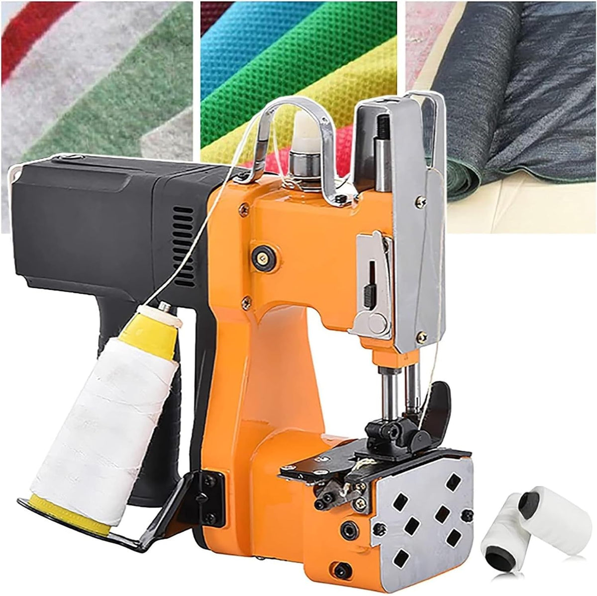 Machine machine à coudre, Noir, de fermeture de sac, à coudre industrielle, sacs à coudre, système de fermeture efficace pour divers matériaux