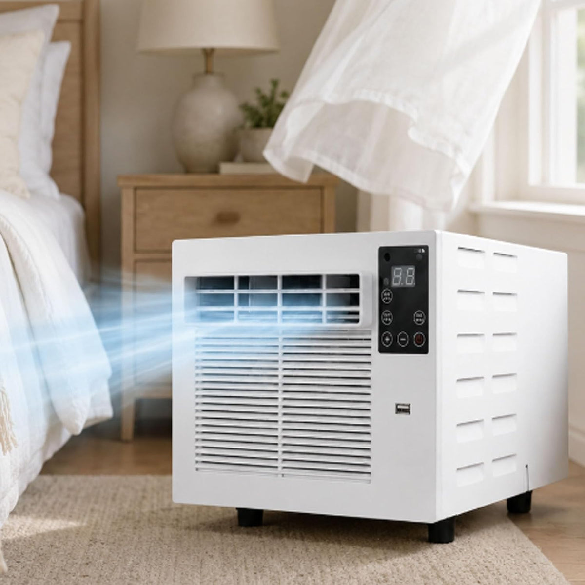 smafoseedding climatiseur portable, 460 x 285 x 230 mm, 280 W, 45 dB, 1876 Btu, Blanc, pour Camping, Modèle 2026 pour Tente Mobile