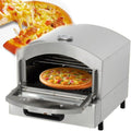 STDZQCWY four à pizza, 220 V/110 V, 2000 W, Argenté, Électrique Professionnel, En Acier Inoxydable, À Poser Sur Un Comptoir