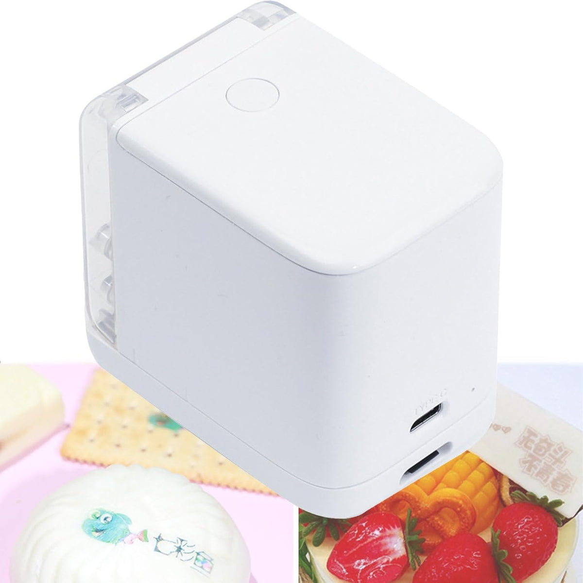 NYANS Étiqueteuses, 5 V, Blanc, Mini Imprimantes Couleur Mobiles Portables, Café Latte Art, Gourmands, Cuisine Artistique